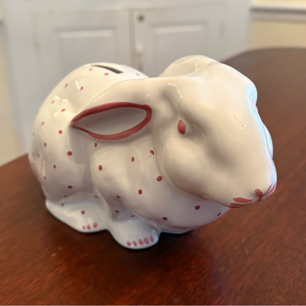 Tiffany & Co. White Ceramic Bunny with Pink Polka Dots - Picture 7 of 8